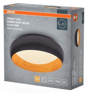 Osram-LED stmievateľné stropné svietidlo ORBIS LIVIA LED/16W/230V priemer 30 cm antracit/hnedá