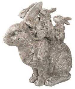 Dekorácia Zajac s malými zajačikmi - 33 * 15 * 32 cm