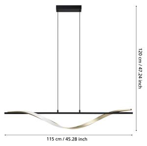 Eglo 902135-LED Závesné svietidlo na lane CONAPRATO LED/20W/230V 2700/4000/6500K čierna/zlatá