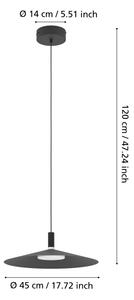 Eglo 902183 - LED RGBW stmievateľné závesné svietidlo na lanku CONOMAVILLA-Z LED/15,5W/230V čierne
