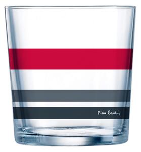 4-dielna súprava krištáľových pohárov Pierre Cardin Eclat / 330 ml / 4 ks / prúžky / transparentné