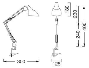 Osram - Stolová lampa so svorkou DESK LINE 1xE27/11W/230V čierna