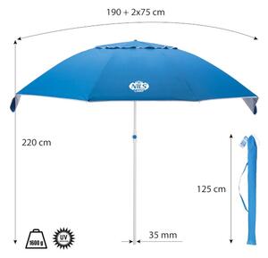NC7822 MODRÝ SLNEČNÍK XL 190 CM NILS CAMP