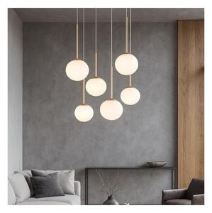 Ondaluce - Luster na lanku JEWEL 6xE14/10W/230V priemer 55 cm zlatá/biela