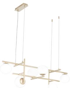 Ondaluce - Závesné svietidlo na lankách JEWEL 6xE14/10W/230V zlatá/biela
