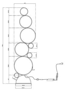 Ondaluce - LED stmievateľná stojaca lampa POIS LED/52W/230V 160 cm strieborná