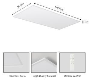 Brilagi - stmievateľné LED stropné svietidlo SLIMFRAME LED/80W/230V 120x60 cm biele + diaľkové ovládanie