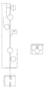 Ondaluce - Stojacia lampa MONILE 5xE14/10W/230V 170 cm zlatá/biela