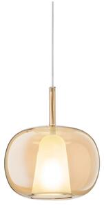 Ondaluce - Závesný luster na lanku THELMA 1xE27/15W/230V priemer 25 cm zlatá/dýmovo-béžová