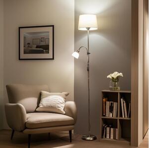 Brilagi - Stojacia lampa CERIA 1xE27/100W/230V + 1xE14/25W matný chróm/béžová