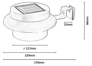 Rabalux 77205 -LED Solárne nástenné svietidlo MONTORO LED/0,06W/1,2V 300 mAh IP44