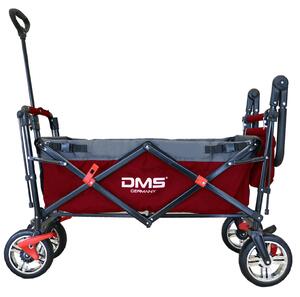 Skladací vozík DMS Germany so strieškou / Skladací ručný vozík BW-03 - červený