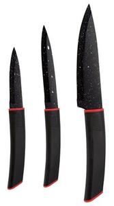 3-dielna súprava nožov Bergner z nehrdzavejúcej ocele / mramorový povrch / čierna