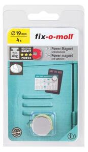 Sada magnetov Fix-o-moll / 4 ks / ⌀ 19 mm / strieborná