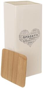German Srdiečková krabička na špagety / výška 28,5 cm / plechovka / drevené veko