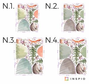 INSPIO-textilná prelepiteľná nálepka - Nálepky do detskej izby - Lesné zvieratká a kopce