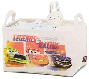 Detský textilný úložný košík Living / 32 x 23 x 19 cm / biely / Disney Pixar Cars