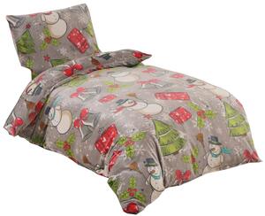 Jahu Dvojdielna posteľná bielizeň Navidad / 140 x 200 cm / 70 x 90 cm / mikroflanel / 100% polyester / 230 g/m2 / zipsy / vianočný motív / viacfarebná