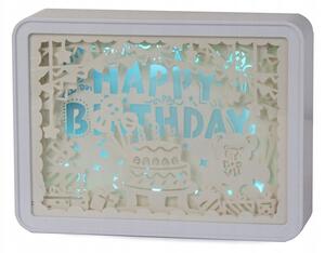Verk 24186 LED tabuľa s podsvietením Happy Birthday s diaľkovým ovládačom