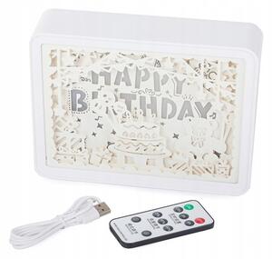 Verk 24186 LED tabuľa s podsvietením Happy Birthday s diaľkovým ovládačom