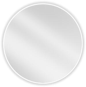Mexen Loft, okrúhle kúpeľňové zrkadlo 80 cm, farba rámu biela, 9850-080-080-000-20