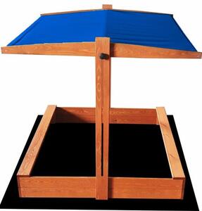 Sun Active Drevené pieskovisko so strieškou Slim, modré - 120 cm