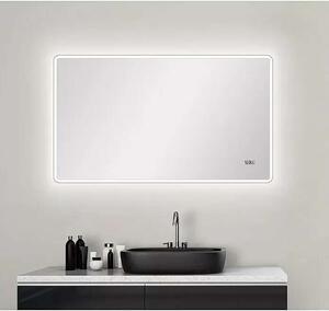 Exkluzívne svetelné zrkadlo LED DSK Silver Sintra / 120 x 70 cm / pákový spínač / strieborná