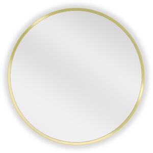 Mexen Loft, okrúhle kúpeľňové zrkadlo 50 cm, farba rámu zlatá lesklá, 9850-050-050-000-50