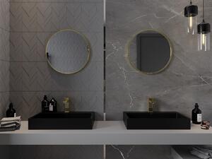 Mexen Loft, okrúhle kúpeľňové zrkadlo 55 cm, farba rámu zlatá lesklá, 9850-055-055-000-50