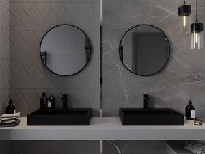Mexen Loft, okrúhle kúpeľňové zrkadlo 60 cm, farba rámu čierna matná, 9850-060-060-000-70