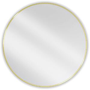 Mexen Loft, okrúhle kúpeľňové zrkadlo 90 cm, farba rámu zlatá lesklá, 9850-090-090-000-50