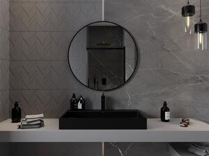 Mexen Loft, okrúhle kúpeľňové zrkadlo 80 cm, farba rámu čierna matná, 9850-080-080-000-70