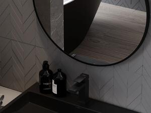 Mexen Loft, okrúhle kúpeľňové zrkadlo 30 cm, farba rámu čierna matná, 9850-030-030-000-70