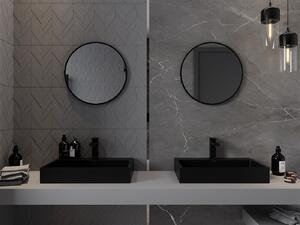 Mexen Loft, okrúhle kúpeľňové zrkadlo 35 cm, farba rámu čierna matná, 9850-035-035-000-70