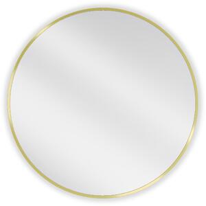 Mexen Loft, okrúhle kúpeľňové zrkadlo 75 cm, farba rámu zlatá lesklá, 9850-075-075-000-50