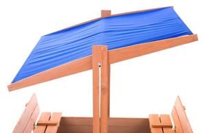Sun Active Drevené pieskovisko so strieškou Sandy, modré - 140 cm
