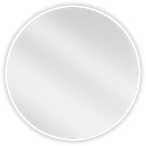 Mexen Loft, okrúhle kúpeľňové zrkadlo 70 cm, farba rámu biela, 9850-070-070-000-20