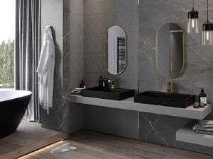 Mexen Loft, oválne kúpeľňové zrkadlo 80 x 40 cm, farba rámu zlatá lesklá, 9851-080-040-000-50
