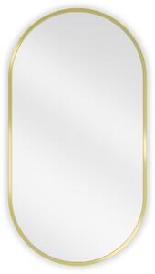 Mexen Loft, oválne kúpeľňové zrkadlo 75 x 40 cm, farba rámu zlatá lesklá, 9851-075-040-000-50