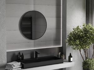 Mexen Loft, okrúhle kúpeľňové zrkadlo 70 cm, farba rámu čierna matná, 9850-070-070-000-70