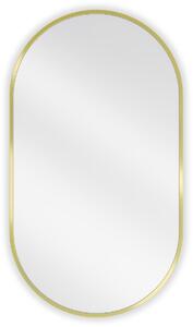 Mexen Loft, oválne kúpeľňové zrkadlo 80 x 45 cm, farba rámu zlatá lesklá, 9851-080-045-000-50