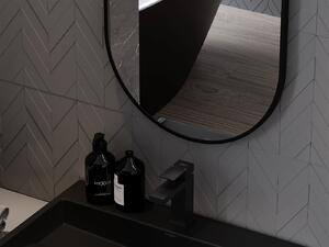 Mexen Loft, oválne kúpeľňové zrkadlo 80 x 45 cm, farba rámu čierna matná, 9851-080-045-000-70