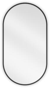 Mexen Loft, oválne kúpeľňové zrkadlo 75 x 40 cm, farba rámu čierna matná, 9851-075-040-000-70