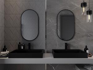 Mexen Loft, oválne kúpeľňové zrkadlo 80 x 45 cm, farba rámu čierna matná, 9851-080-045-000-70
