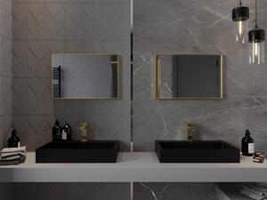 Mexen Loft, obdĺžnikové kúpeľňové zrkadlo 60 x 40 cm, farba rámu zlatá lesklá, 9852-060-040-000-50