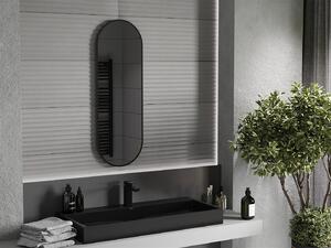 Mexen Loft, oválne kúpeľňové zrkadlo 100 x 35 cm, farba rámu čierna matná, 9851-100-035-000-70