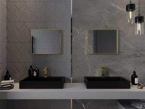 Mexen Loft, obdĺžnikové kúpeľňové zrkadlo 50 x 40 cm, farba rámu zlatá lesklá, 9852-050-040-000-50