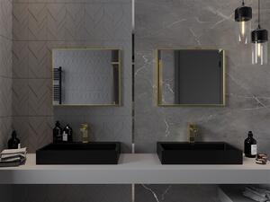 Mexen Loft, obdĺžnikové kúpeľňové zrkadlo 60 x 50 cm, farba rámu zlatá lesklá, 9852-060-050-000-50
