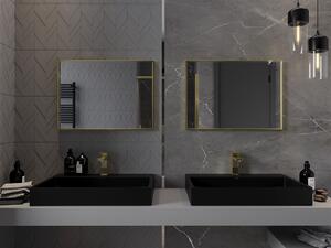 Mexen Loft, obdĺžnikové kúpeľňové zrkadlo 70 x 50 cm, farba rámu zlatá lesklá, 9852-070-050-000-50