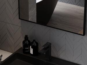 Mexen Loft, obdĺžnikové kúpeľňové zrkadlo 90 x 60 cm, farba rámu čierna matná, 9852-090-060-000-70
